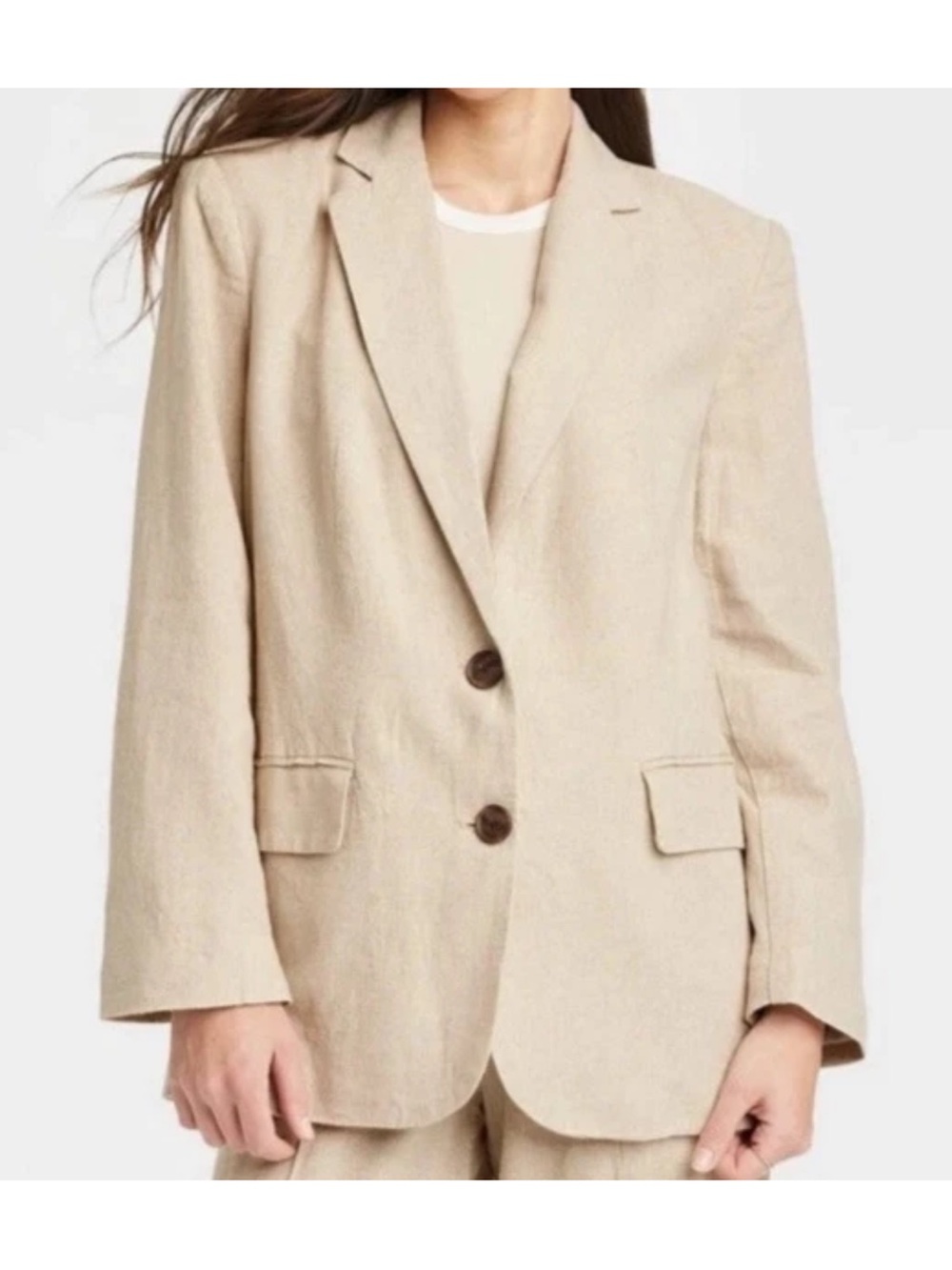 a new day Beige Relaxed Tailored Blazer